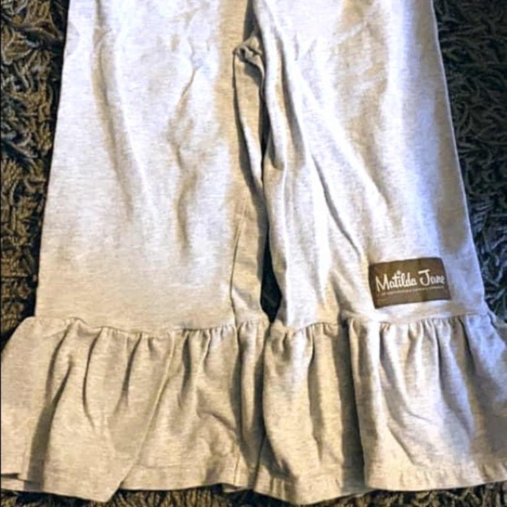 Matilda Jane girls size 4 Heather gray big ruffles